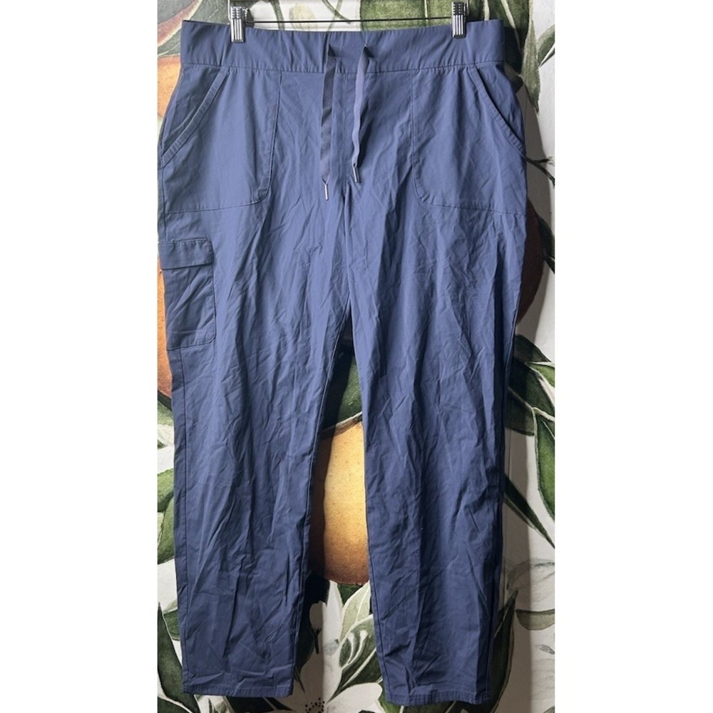 Columbia Womens XL‎ Pull on Drawstring Ankle Pants Pockets Hiking Camping Blue